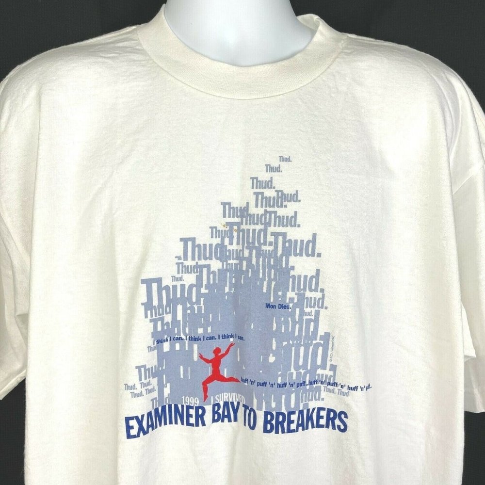 SF Examiner Bay To Breakers Race Vintage T-Shirt XL Mens 1999 Thud Survived USA